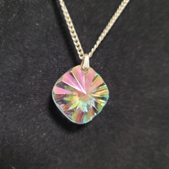 VINTAGE aurora crystal Germany sun necklace rare - Picture 12 of 15